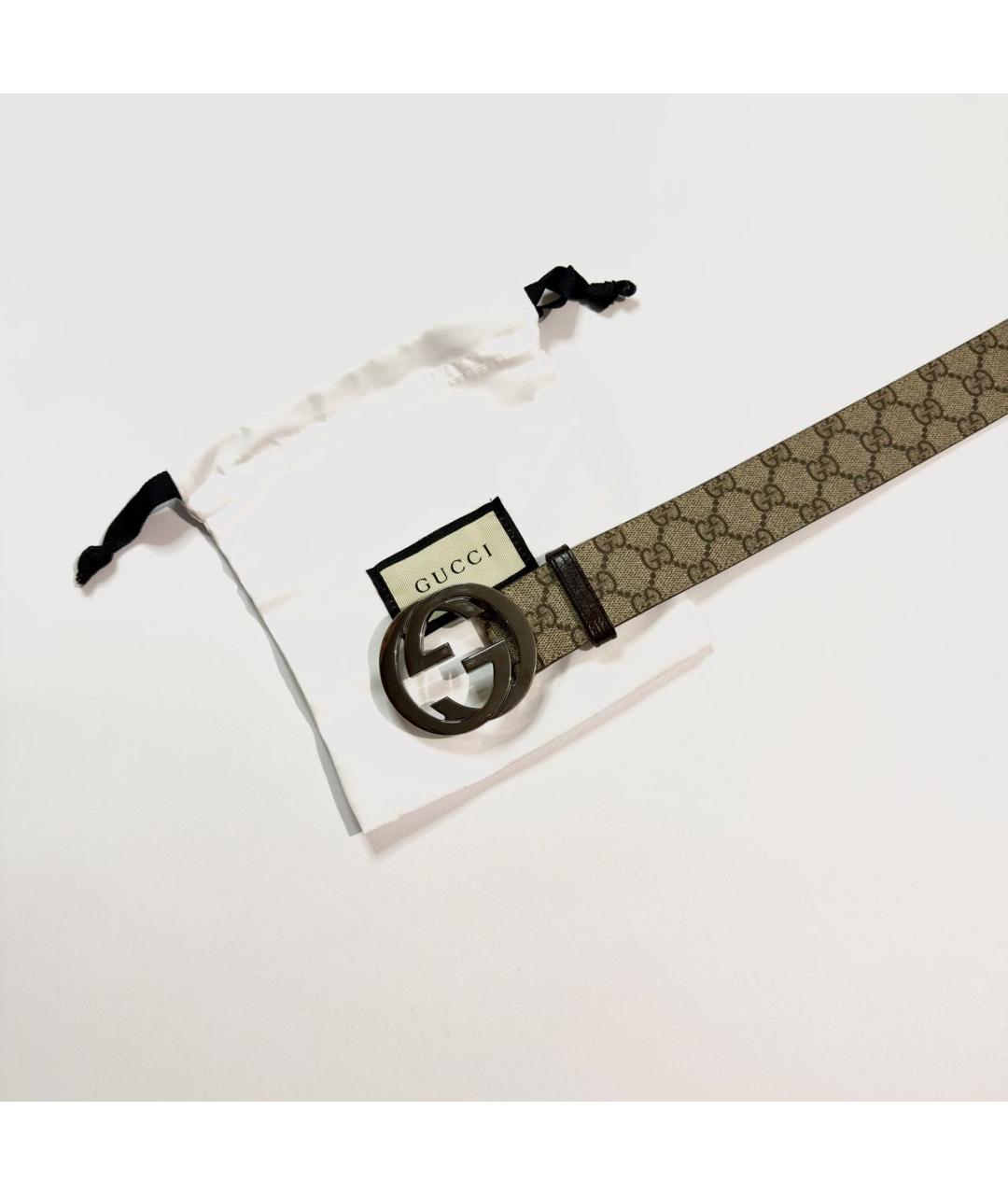 GUCCI Бежевый кожаный ремень, фото 2
