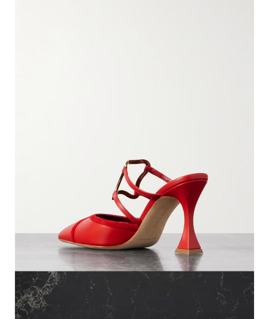 MANOLO BLAHNIK Красные кожаные мюли, фото 3