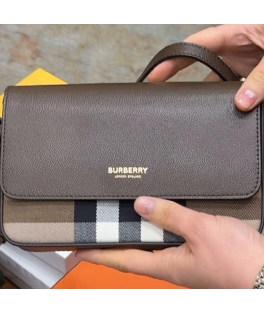 BURBERRY Коричневая кожаная сумка через плечо, фото 4