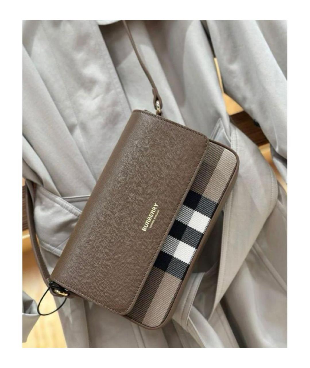 BURBERRY Коричневая кожаная сумка через плечо, фото 3