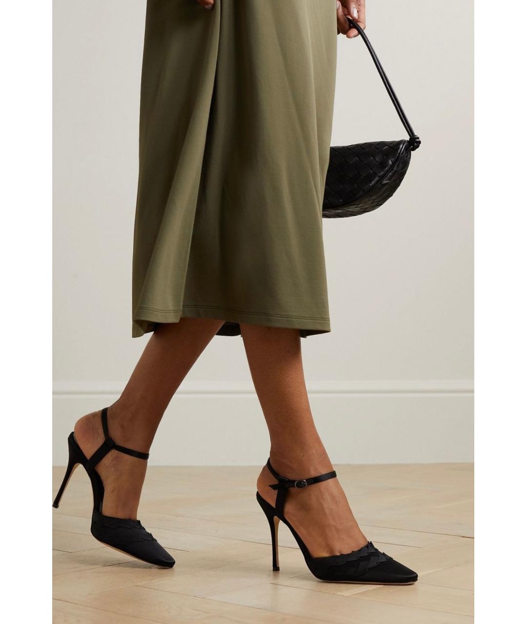 MANOLO BLAHNIK Черные текстильные туфли, фото 2