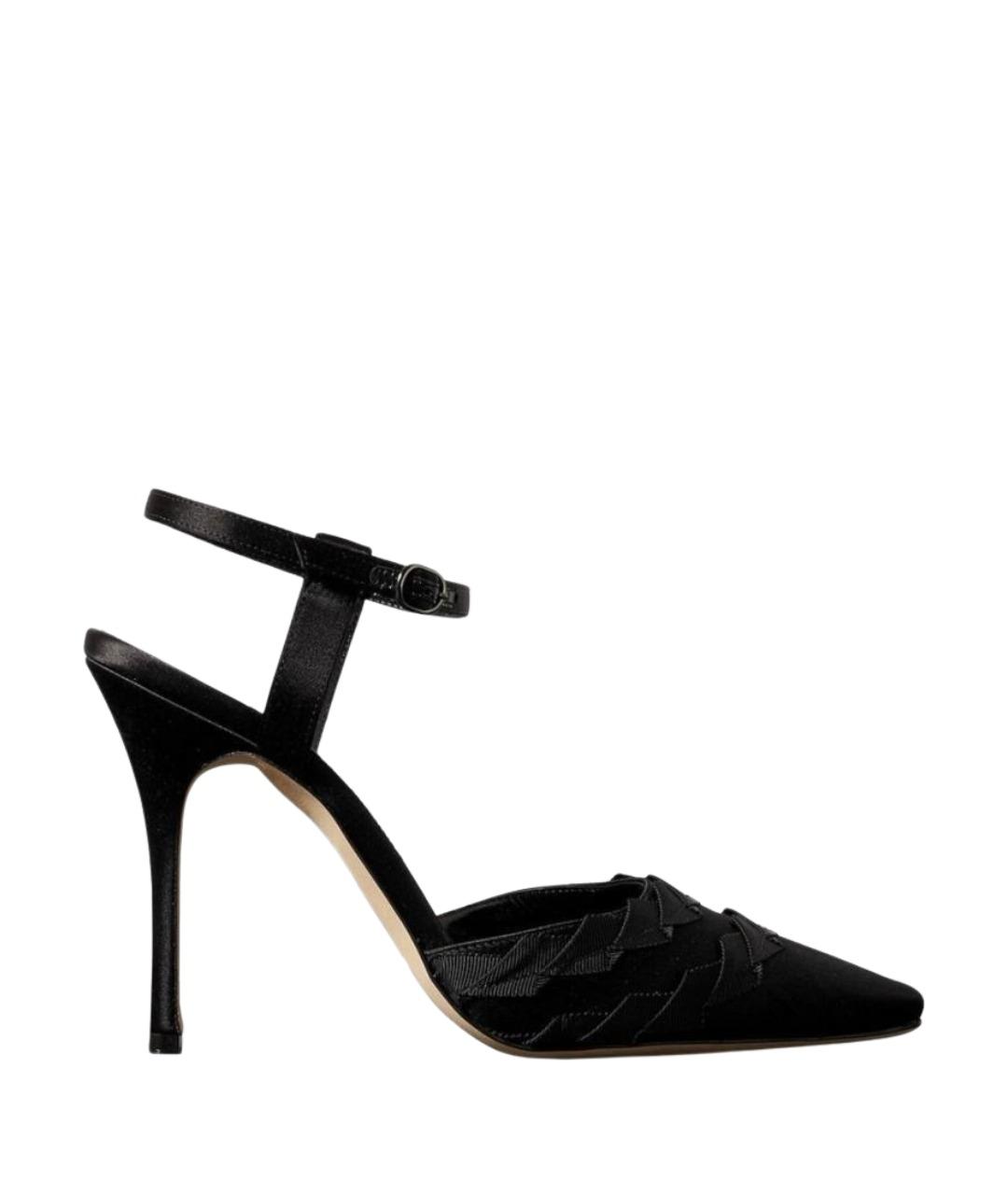 MANOLO BLAHNIK Черные текстильные туфли, фото 1