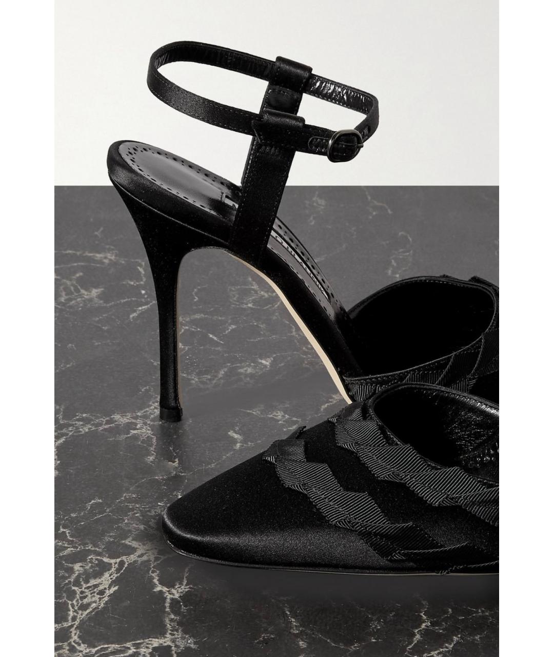 MANOLO BLAHNIK Черные текстильные туфли, фото 4