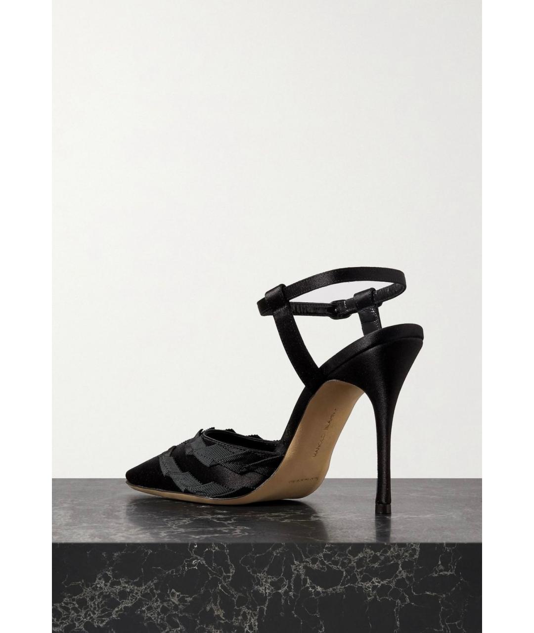 MANOLO BLAHNIK Черные текстильные туфли, фото 3