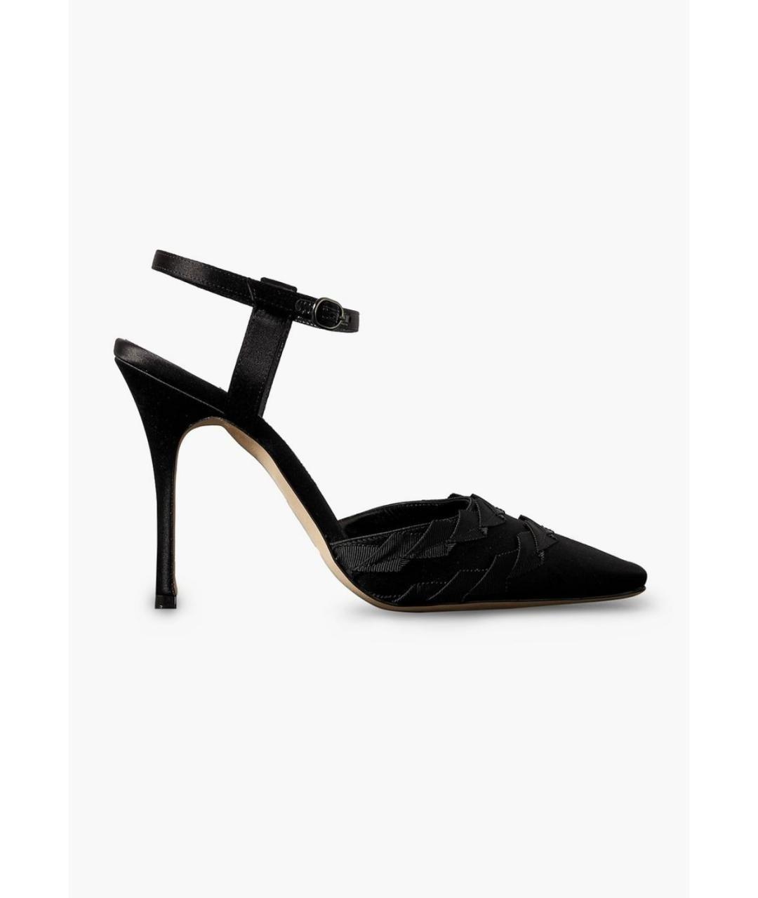 MANOLO BLAHNIK Черные текстильные туфли, фото 6