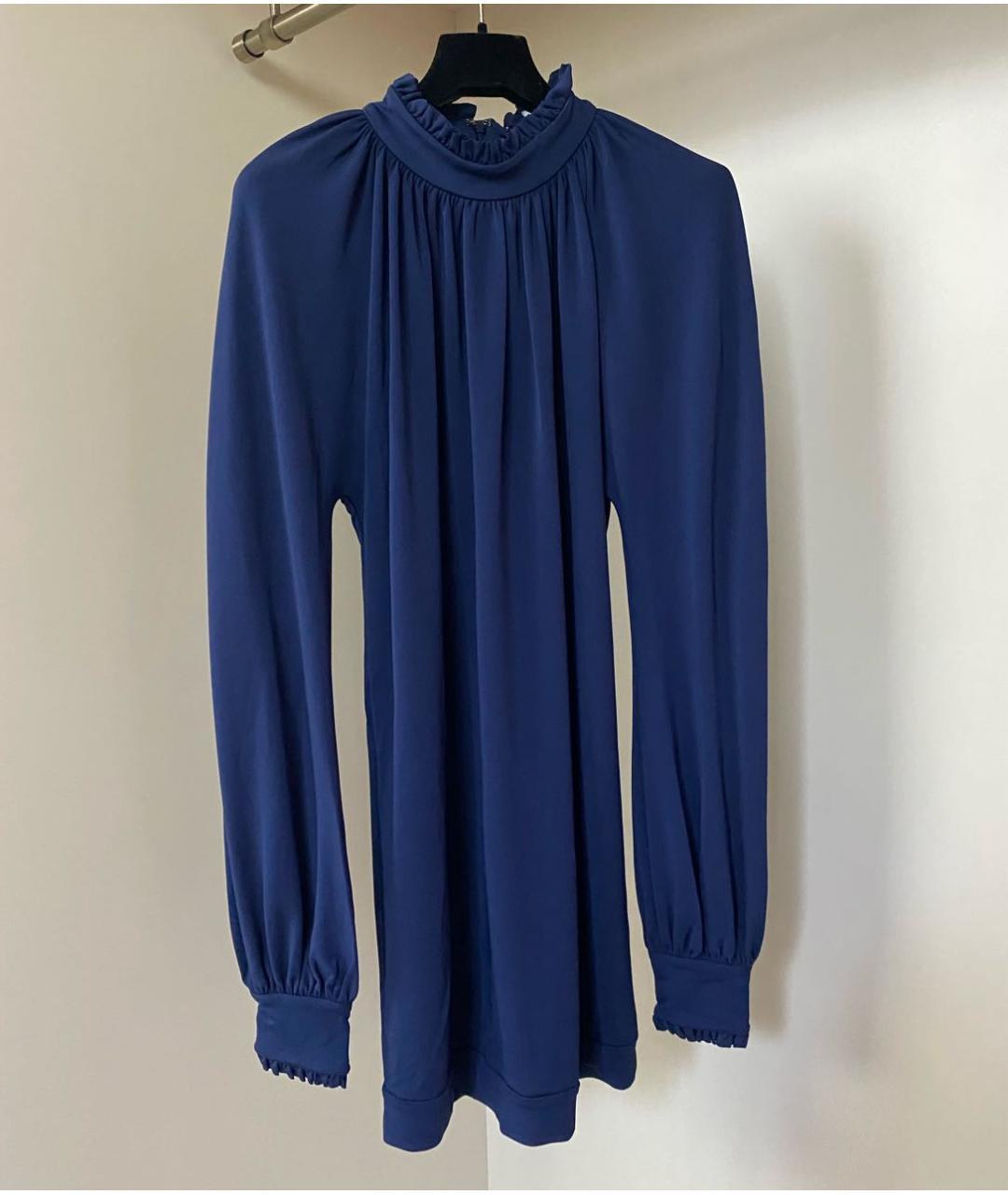 DSQUARED2 Темно-синее вискозное коктейльное платье, фото 9