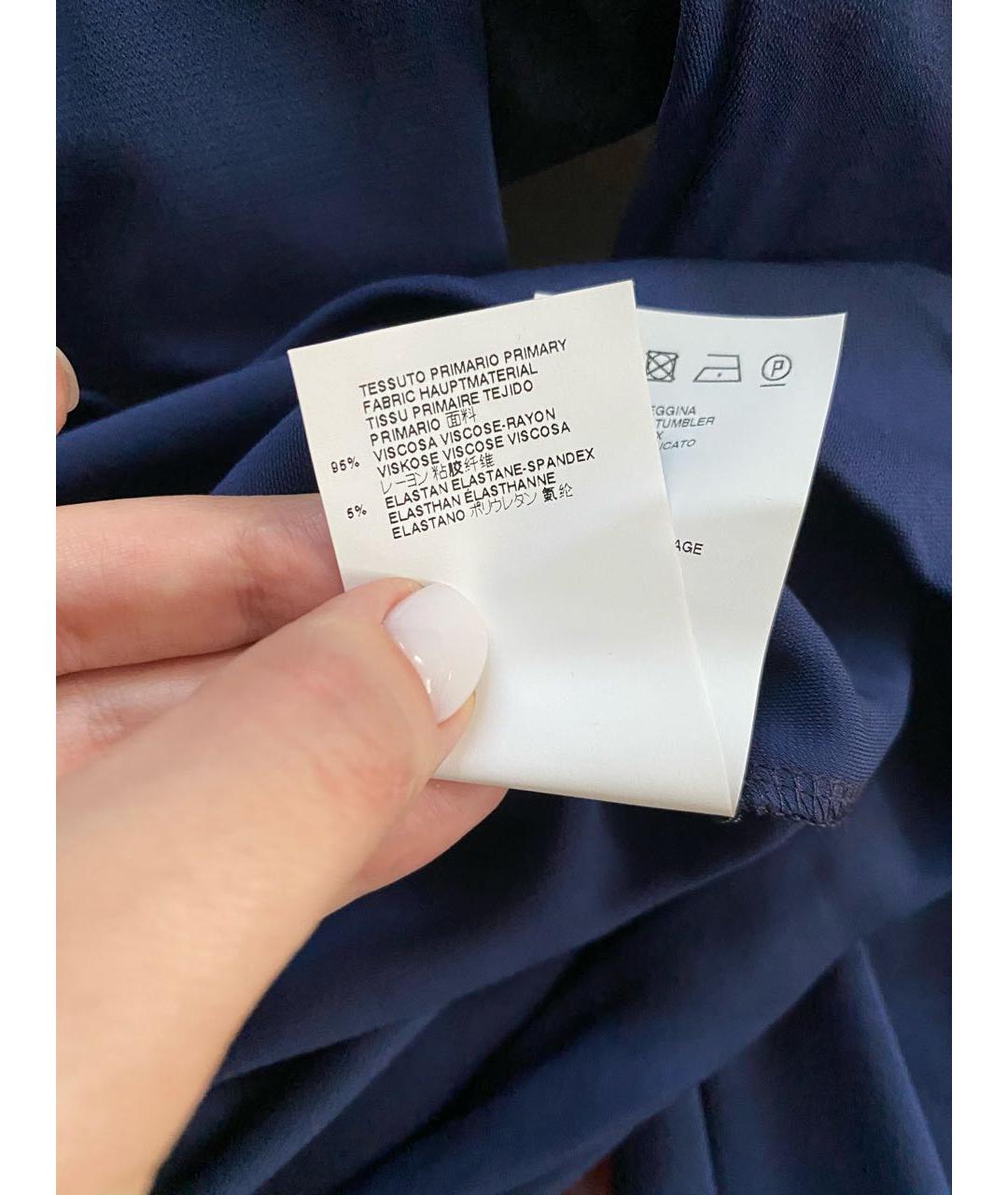 DSQUARED2 Темно-синее вискозное коктейльное платье, фото 6