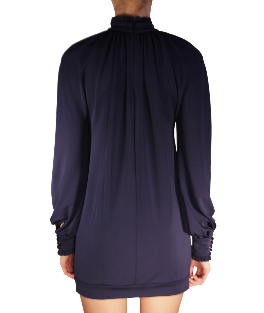 DSQUARED2 Темно-синее вискозное коктейльное платье, фото 8