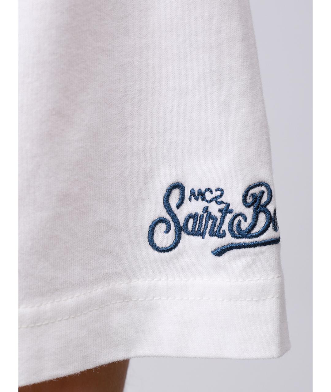 MC2 SAINT BARTH Белая хлопковая футболка, фото 6