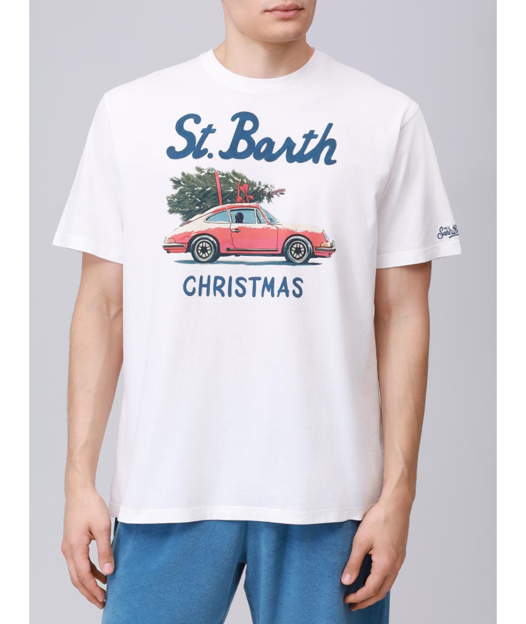 MC2 SAINT BARTH Белая хлопковая футболка, фото 4