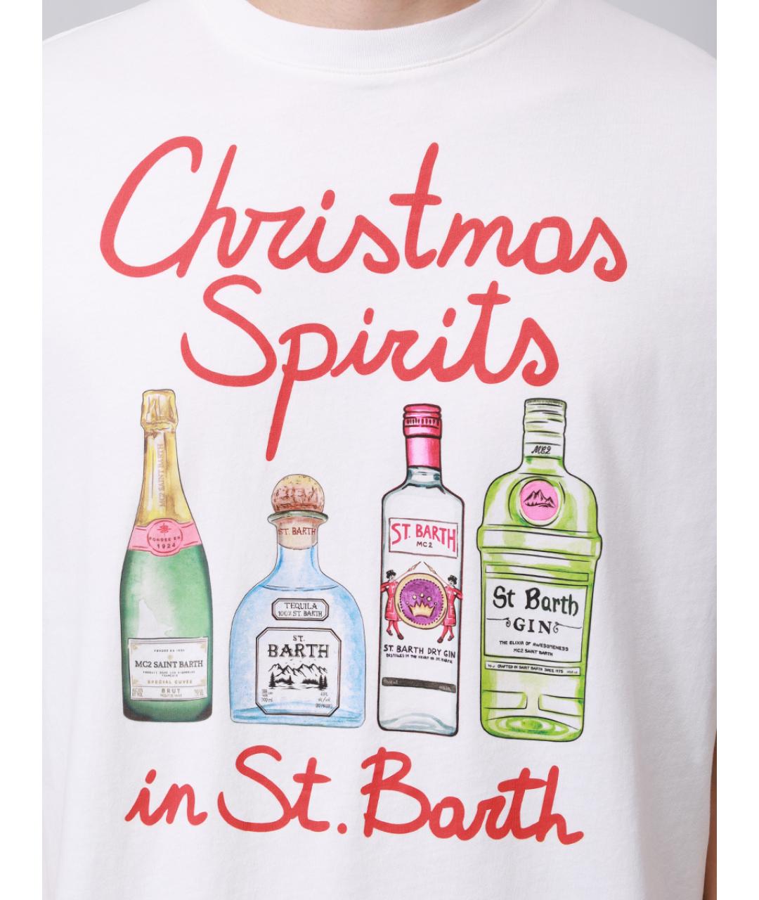 MC2 SAINT BARTH Белая хлопковая футболка, фото 5