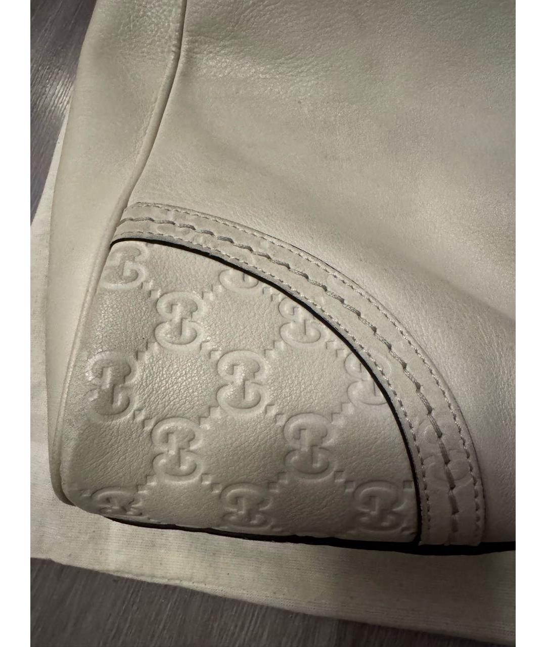 GUCCI Бежевая кожаная сумка с короткими ручками, фото 3