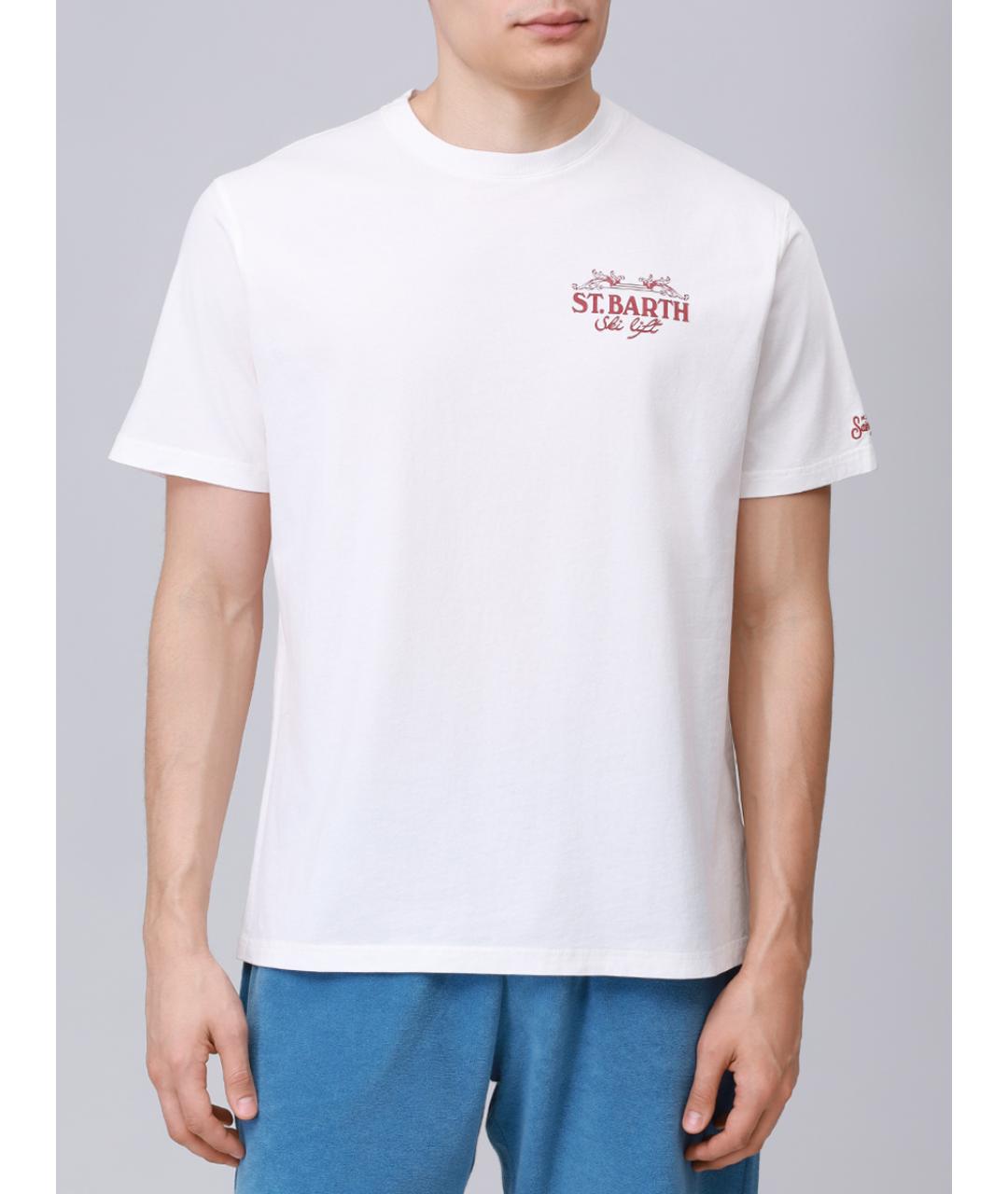 MC2 SAINT BARTH Белая хлопковая футболка, фото 4
