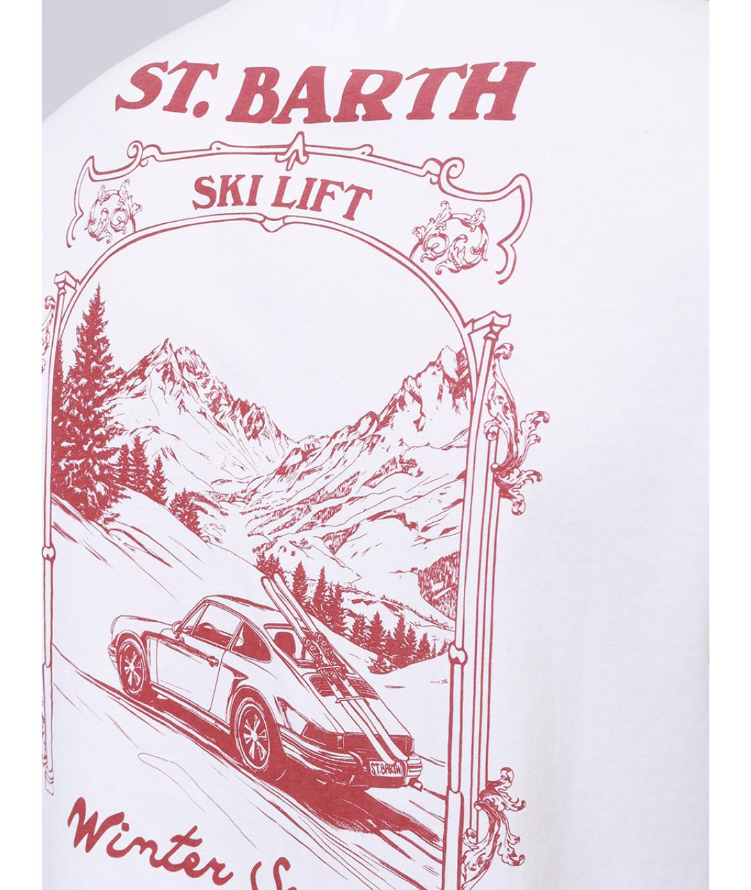 MC2 SAINT BARTH Белая хлопковая футболка, фото 5