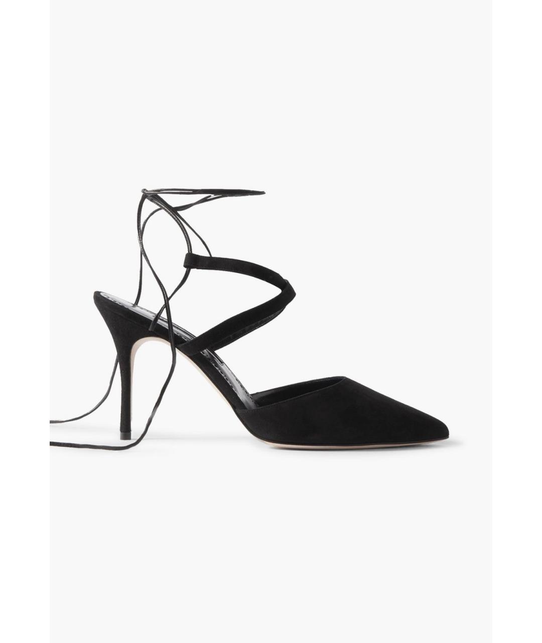 MANOLO BLAHNIK Черные замшевые туфли, фото 5