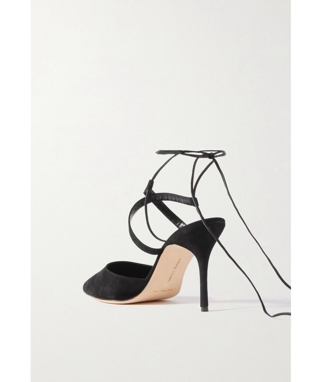 MANOLO BLAHNIK Черные замшевые туфли, фото 3