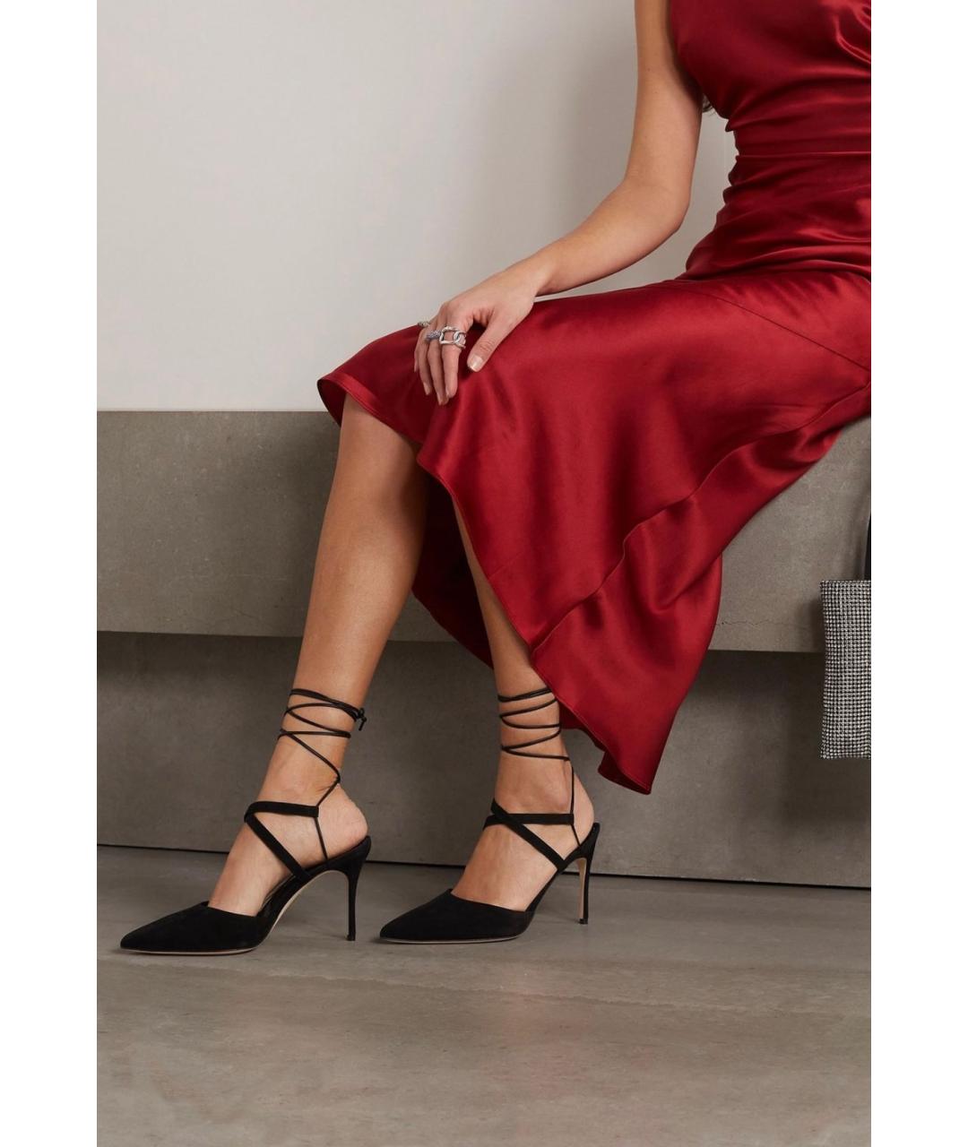 MANOLO BLAHNIK Черные замшевые туфли, фото 2