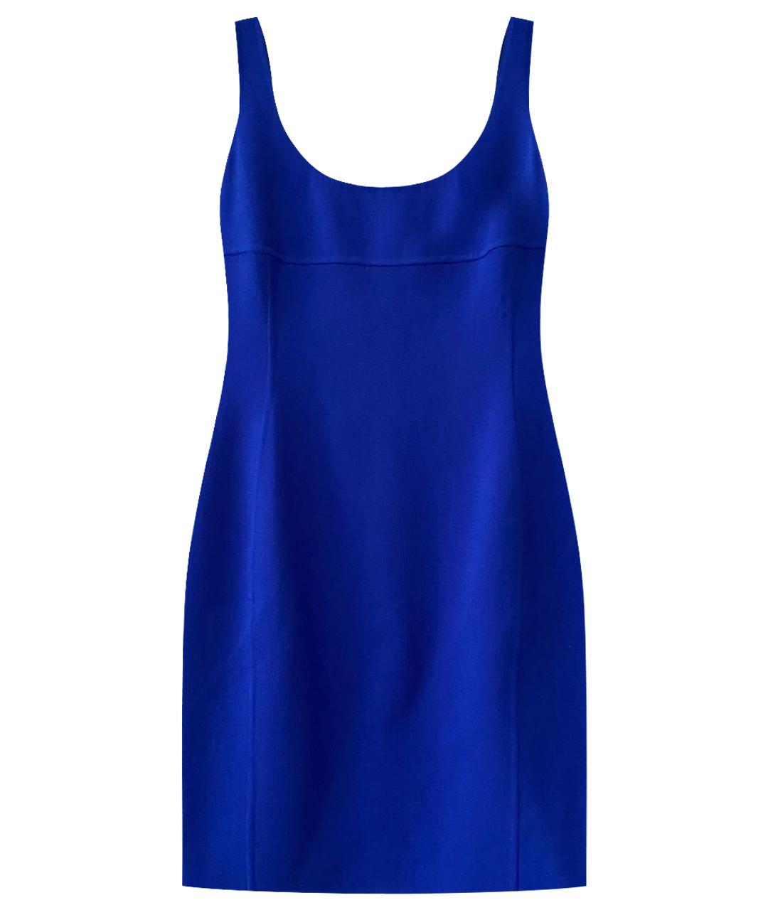 DSQUARED2 Синее шерстяное коктейльное платье, фото 1