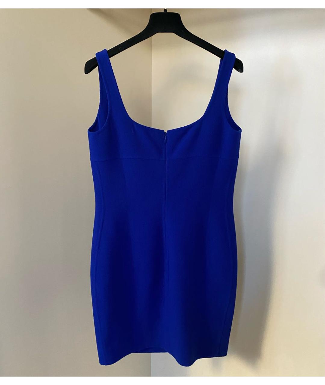 DSQUARED2 Синее шерстяное коктейльное платье, фото 3