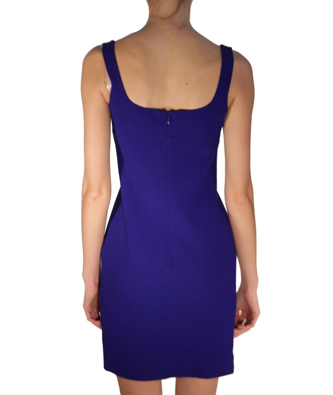 DSQUARED2 Синее шерстяное коктейльное платье, фото 8