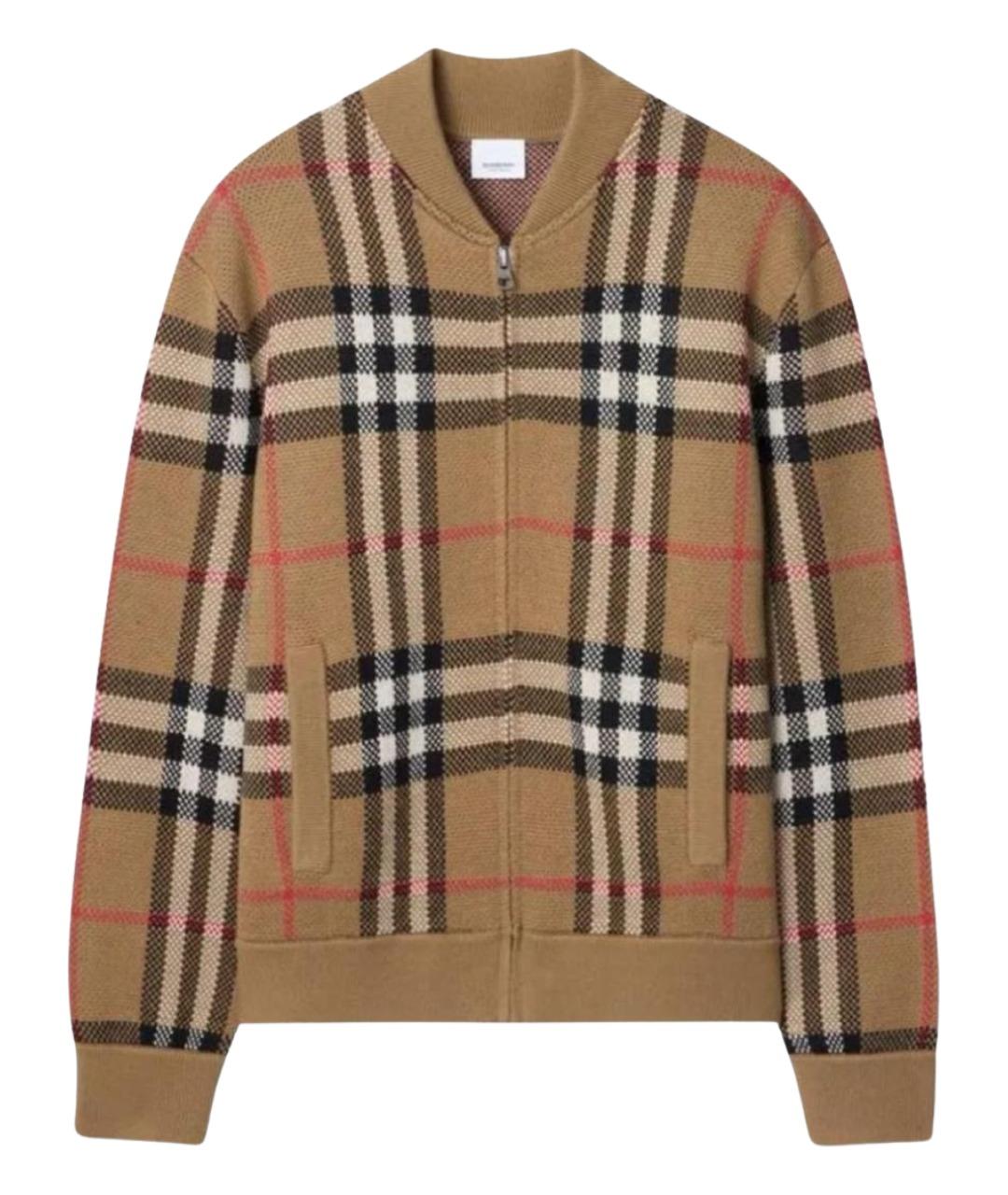 BURBERRY Бежевый шерстяной кардиган, фото 1