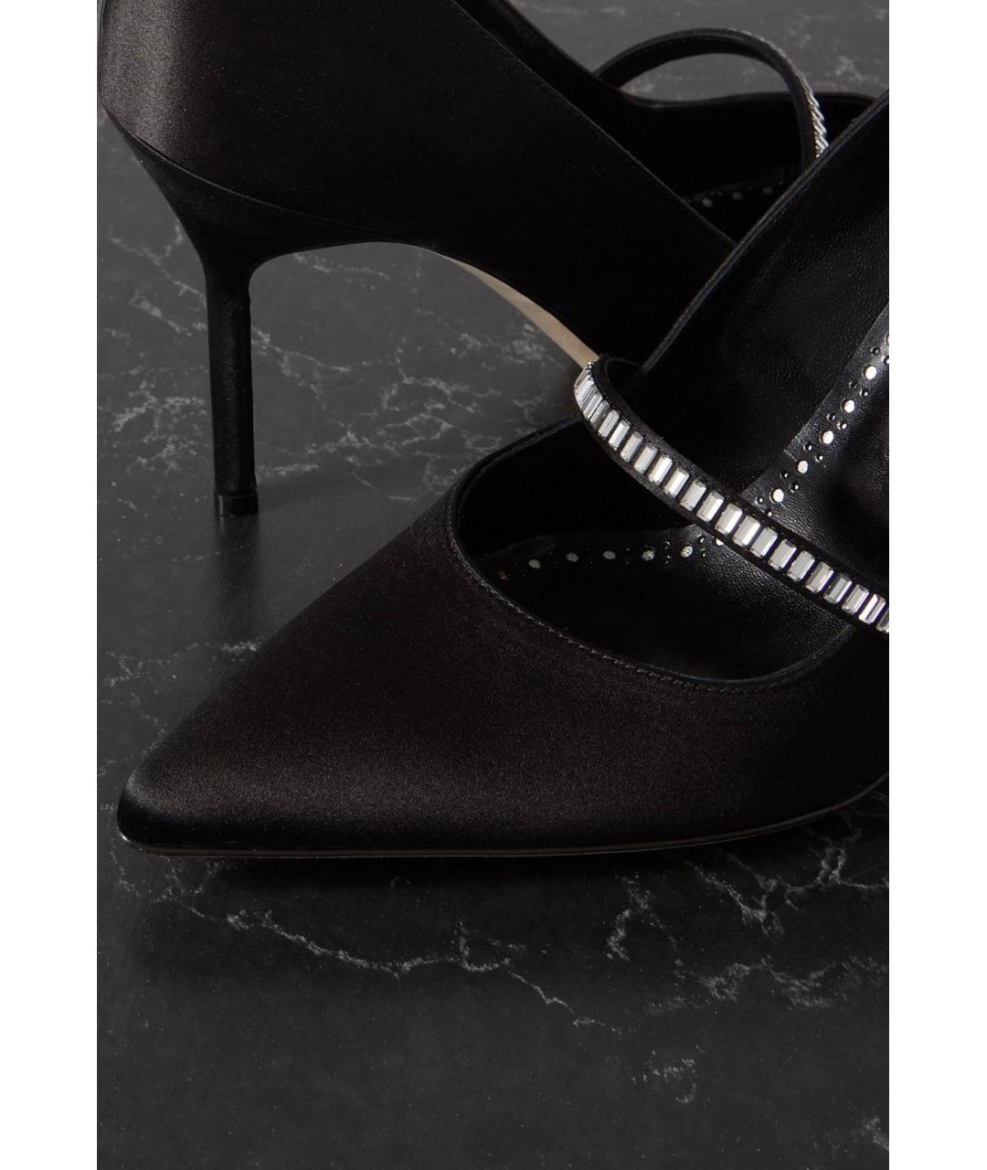 MANOLO BLAHNIK Черные текстильные туфли, фото 3