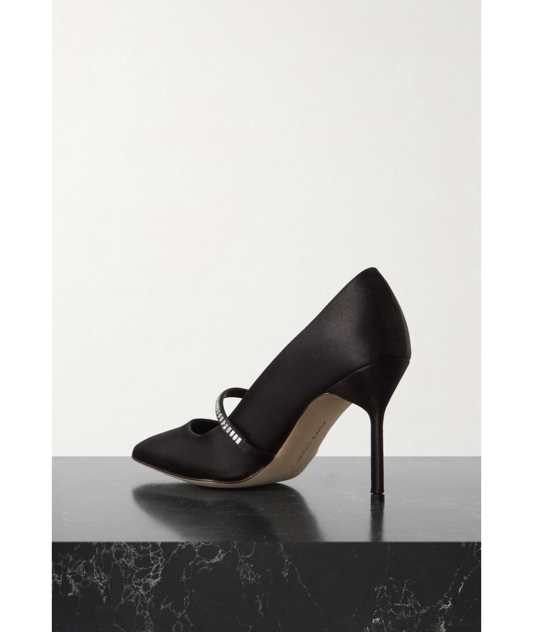 MANOLO BLAHNIK Черные текстильные туфли, фото 4