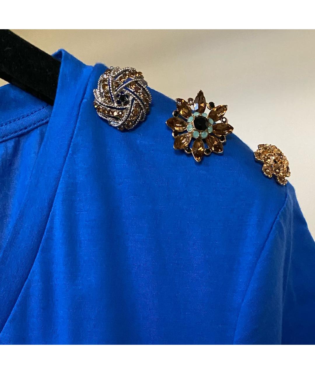 DSQUARED2 Синяя хлопко-эластановая футболка, фото 8