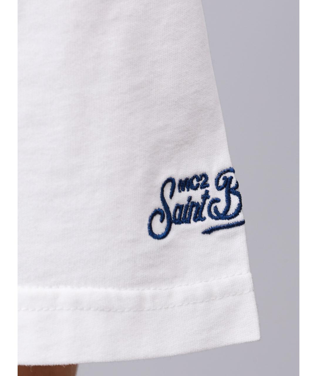 MC2 SAINT BARTH Белая хлопковая футболка, фото 6