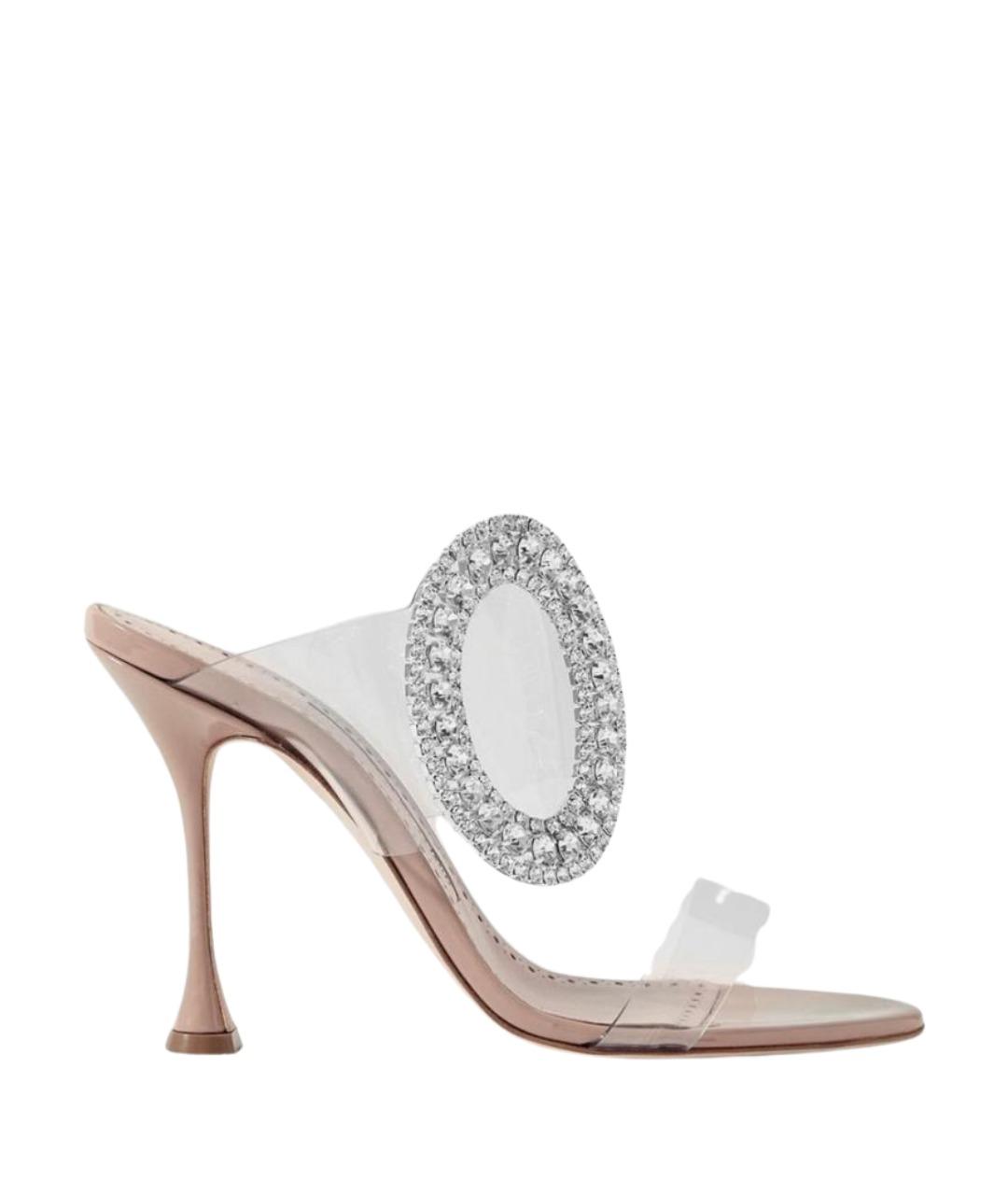 MANOLO BLAHNIK Розовые мюли из лакированной кожи, фото 1