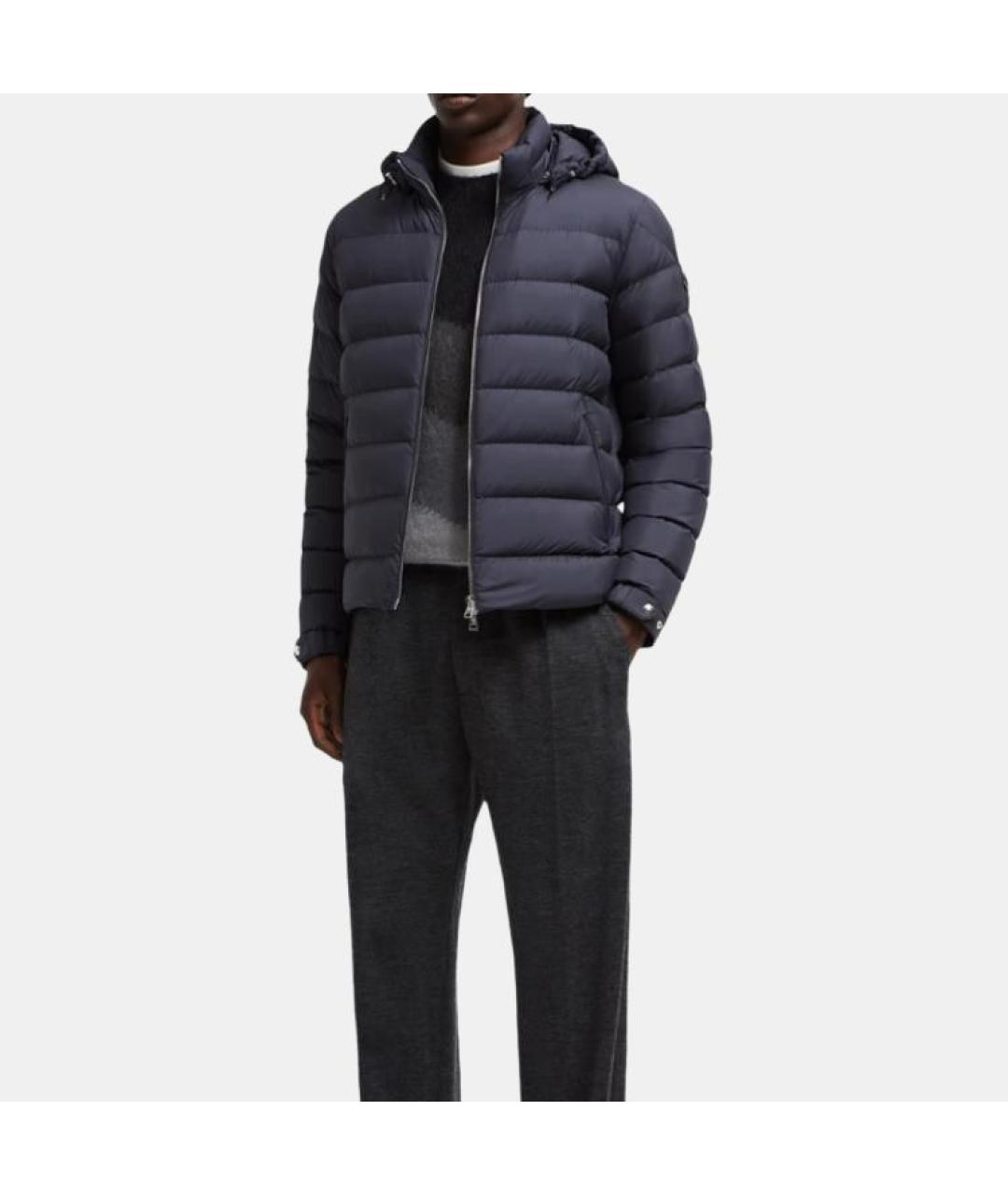 MONCLER Темно-синий пуховик, фото 3