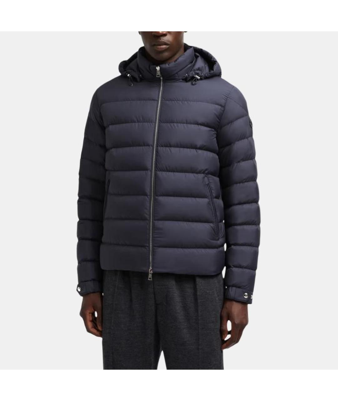 MONCLER Темно-синий пуховик, фото 2