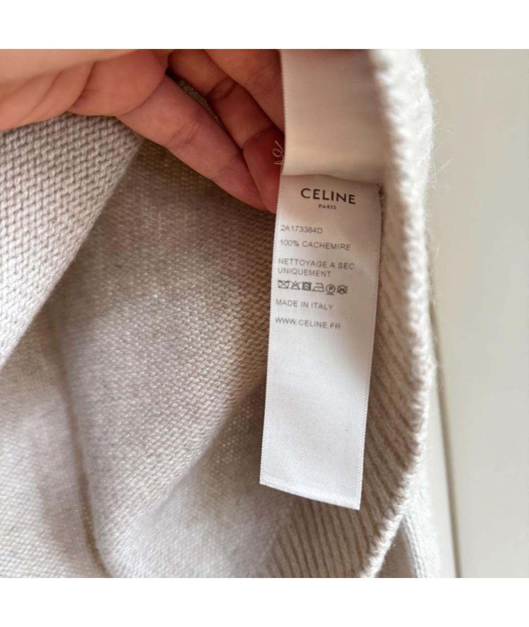 CELINE Бежевый кашемировый джемпер / свитер, фото 5