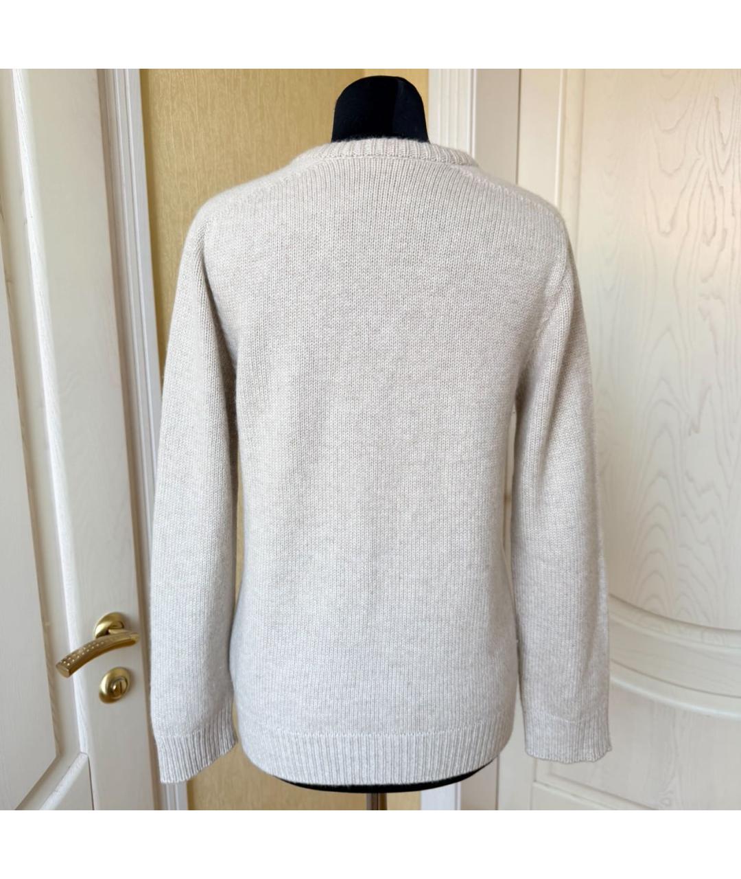 CELINE Бежевый кашемировый джемпер / свитер, фото 3