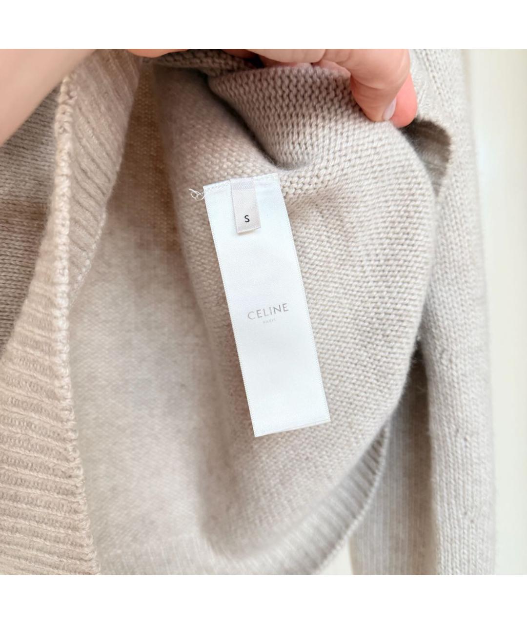 CELINE Бежевый кашемировый джемпер / свитер, фото 7