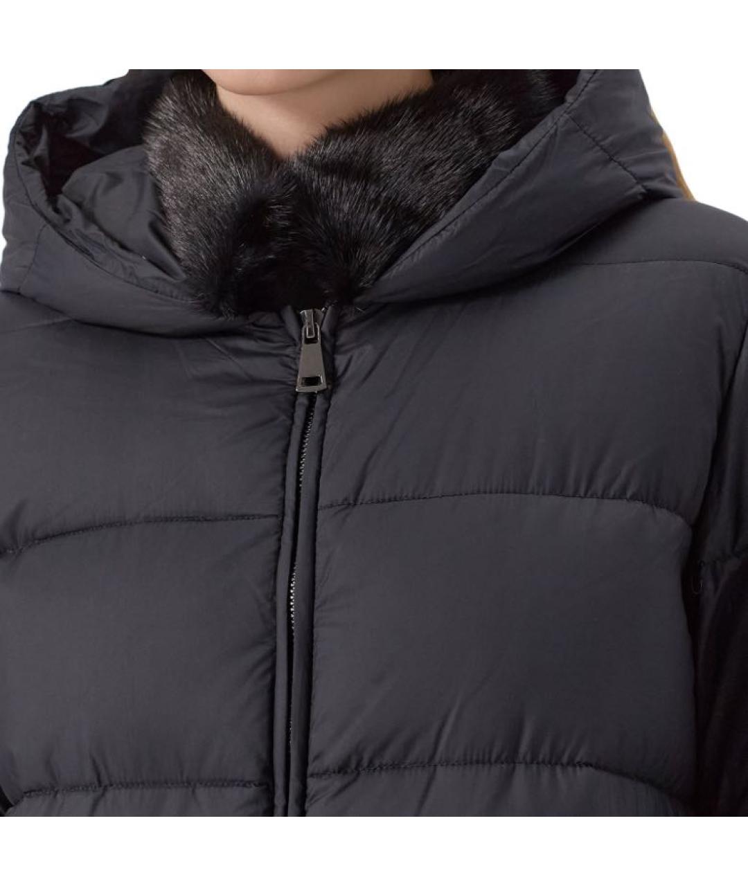 MANZONI 24 Черный полиэстеровый пуховик, фото 3