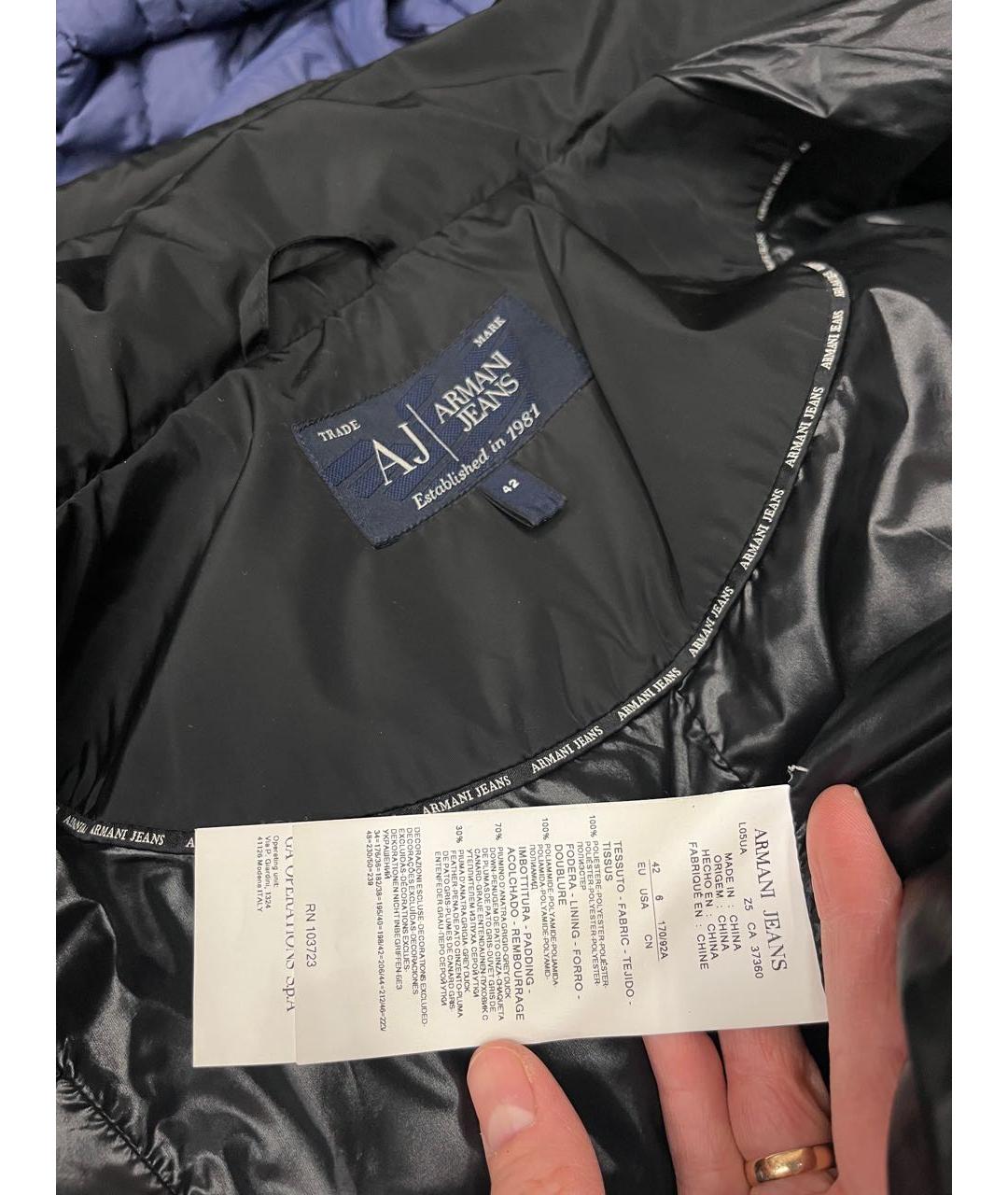 ARMANI JEANS Черный пуховик, фото 4