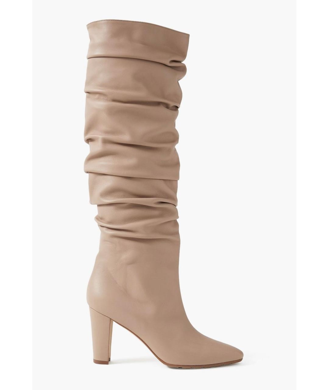 MANOLO BLAHNIK Бежевые кожаные сапоги, фото 5