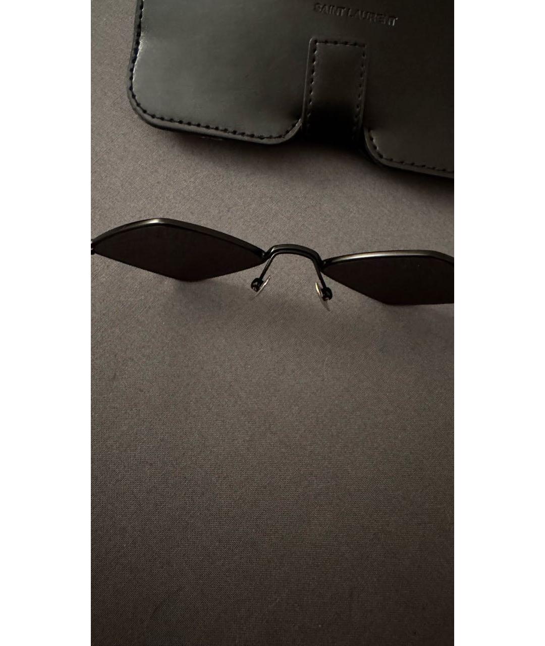 SAINT LAURENT Черные металлические солнцезащитные очки, фото 5
