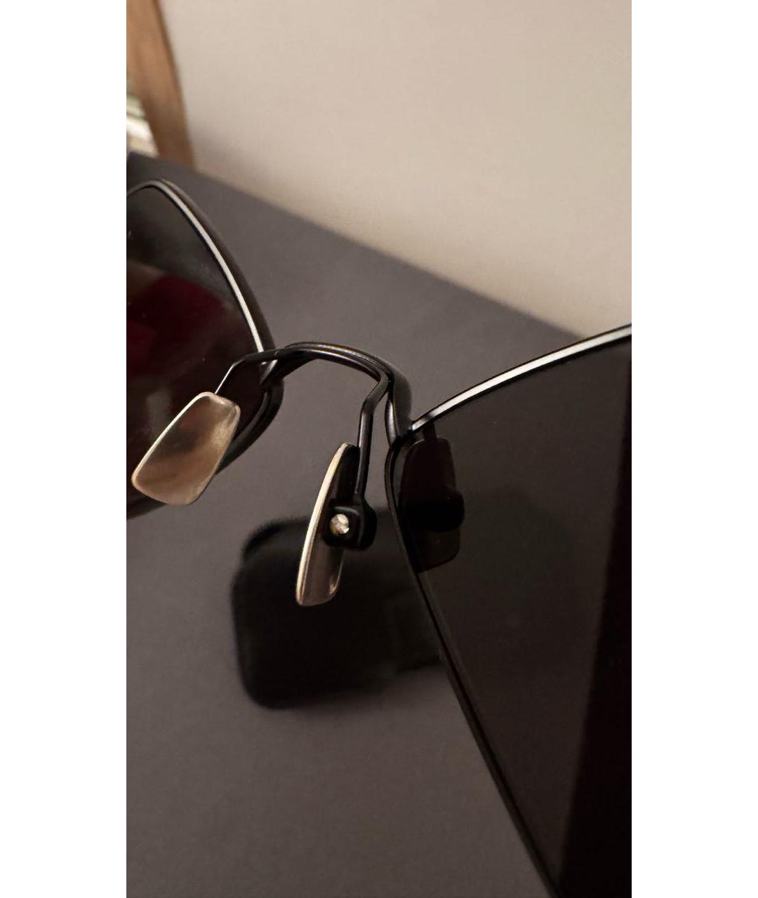 SAINT LAURENT Черные металлические солнцезащитные очки, фото 3