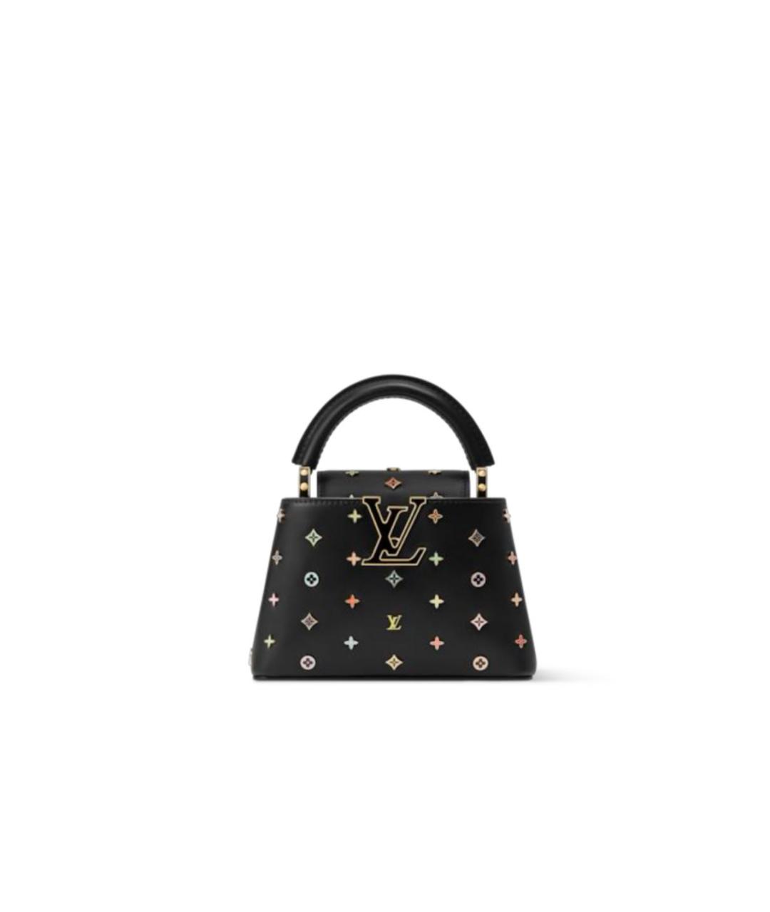 LOUIS VUITTON Черная кожаная сумка с короткими ручками, фото 7