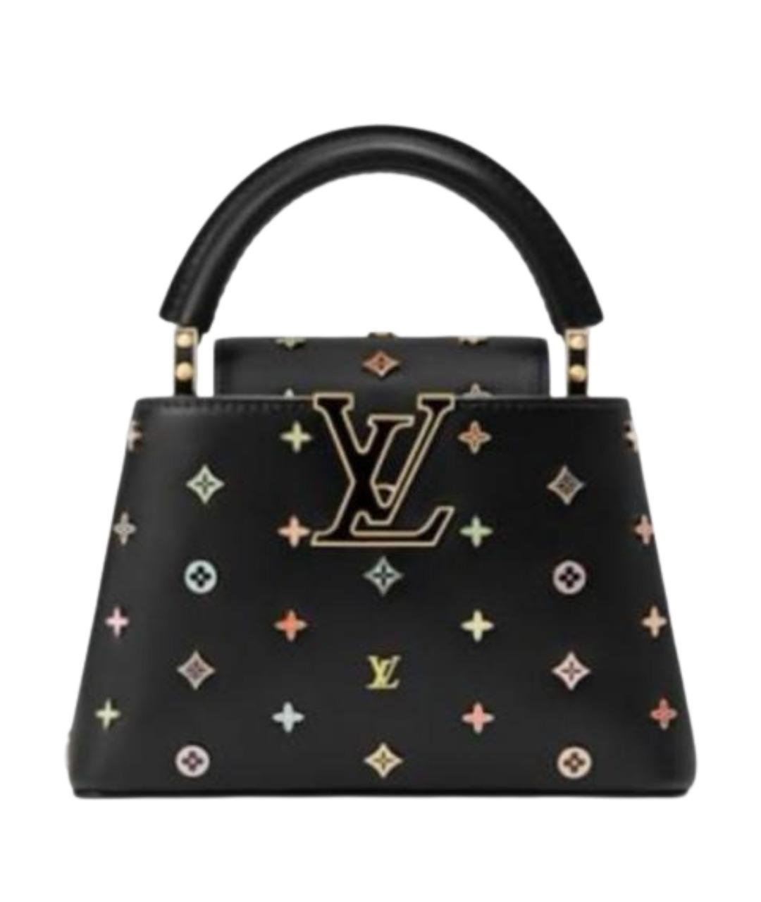 LOUIS VUITTON Черная кожаная сумка с короткими ручками, фото 1
