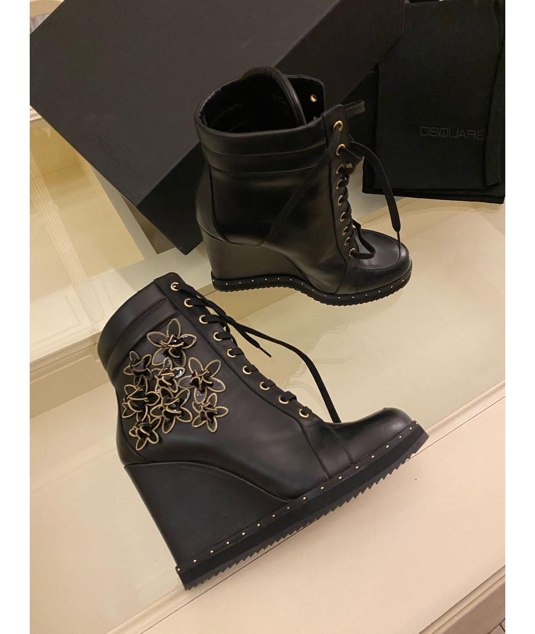 DSQUARED2 Черные кожаные ботильоны, фото 5