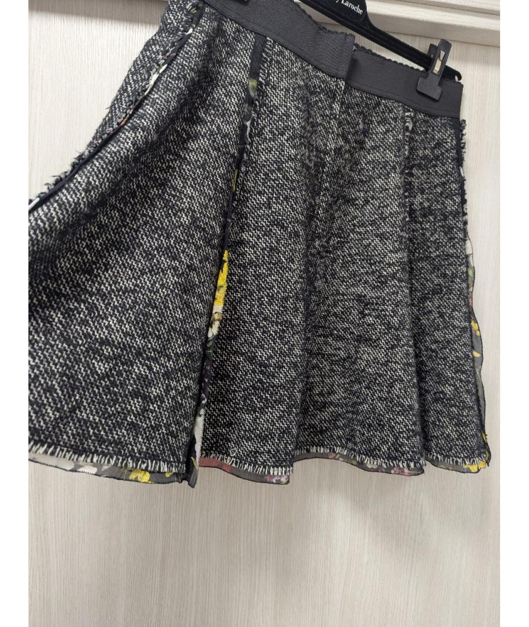 DOLCE&GABBANA Серая твидовая юбка мини, фото 6