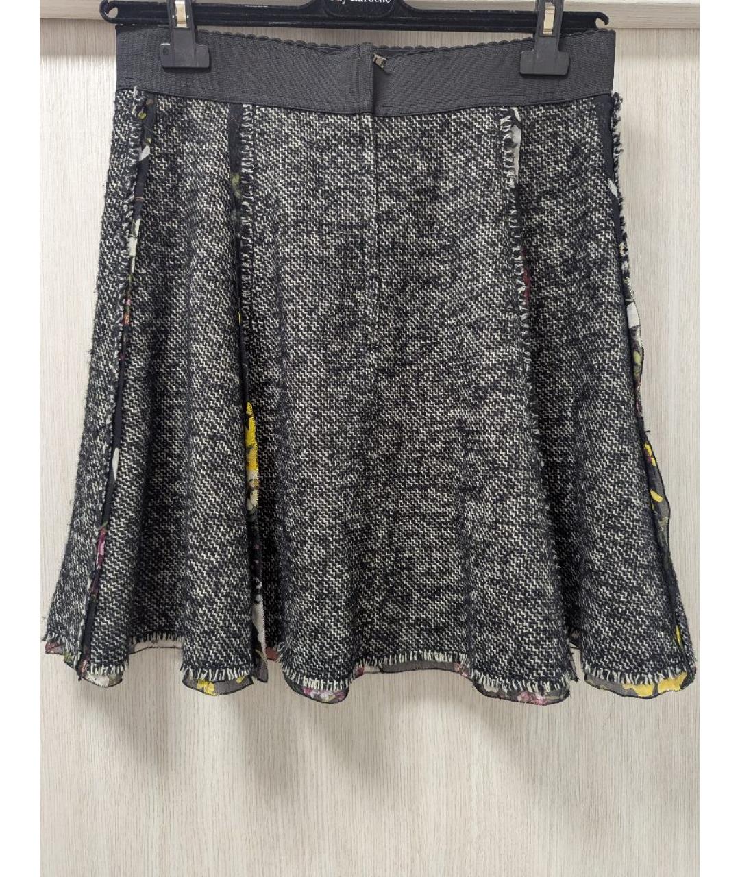DOLCE&GABBANA Серая твидовая юбка мини, фото 2