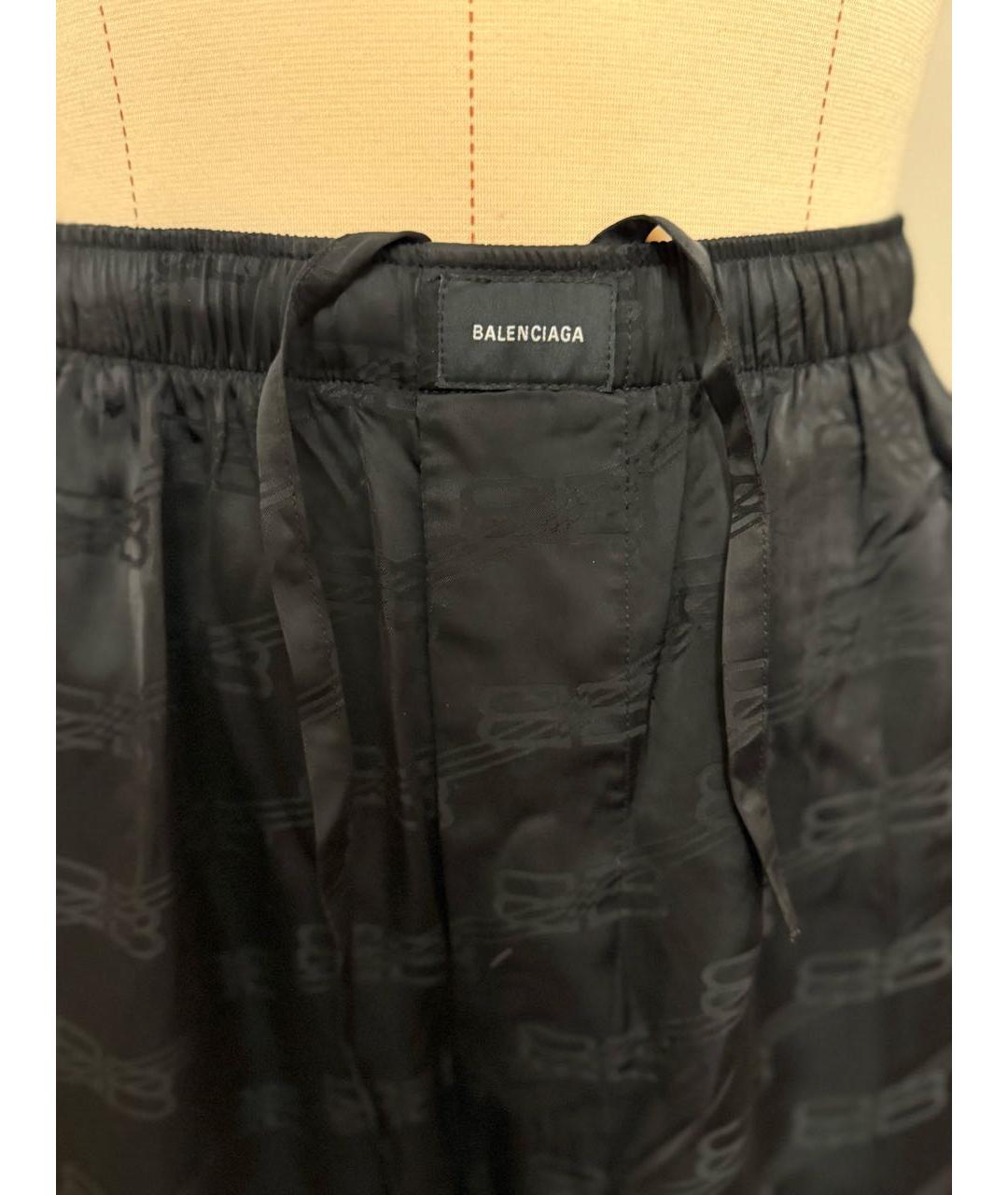 BALENCIAGA Черные полиэстеровые спортивные брюки и шорты, фото 4