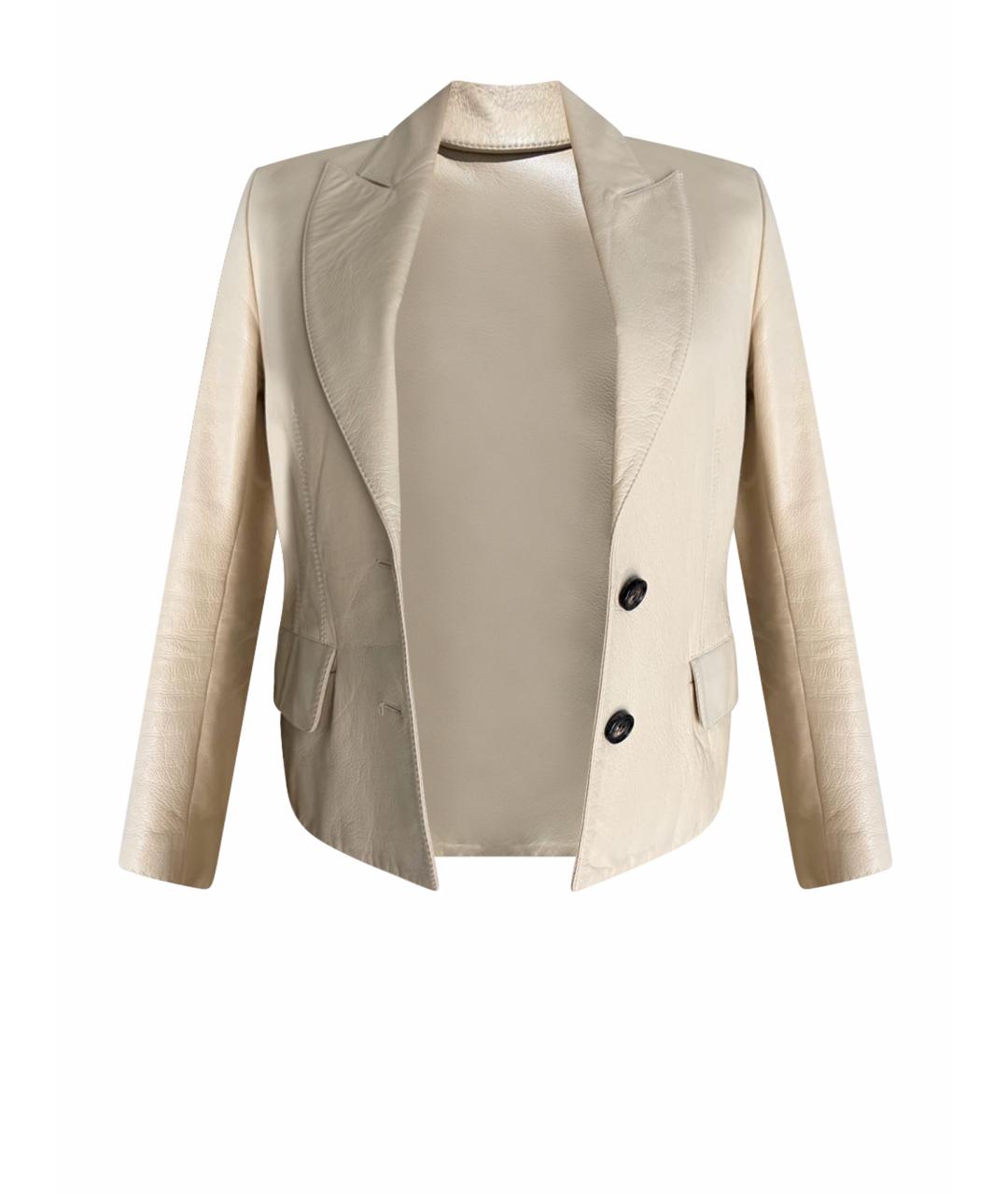 YANA RASKOVALOVA Бежевый креповый жакет/пиджак, фото 1