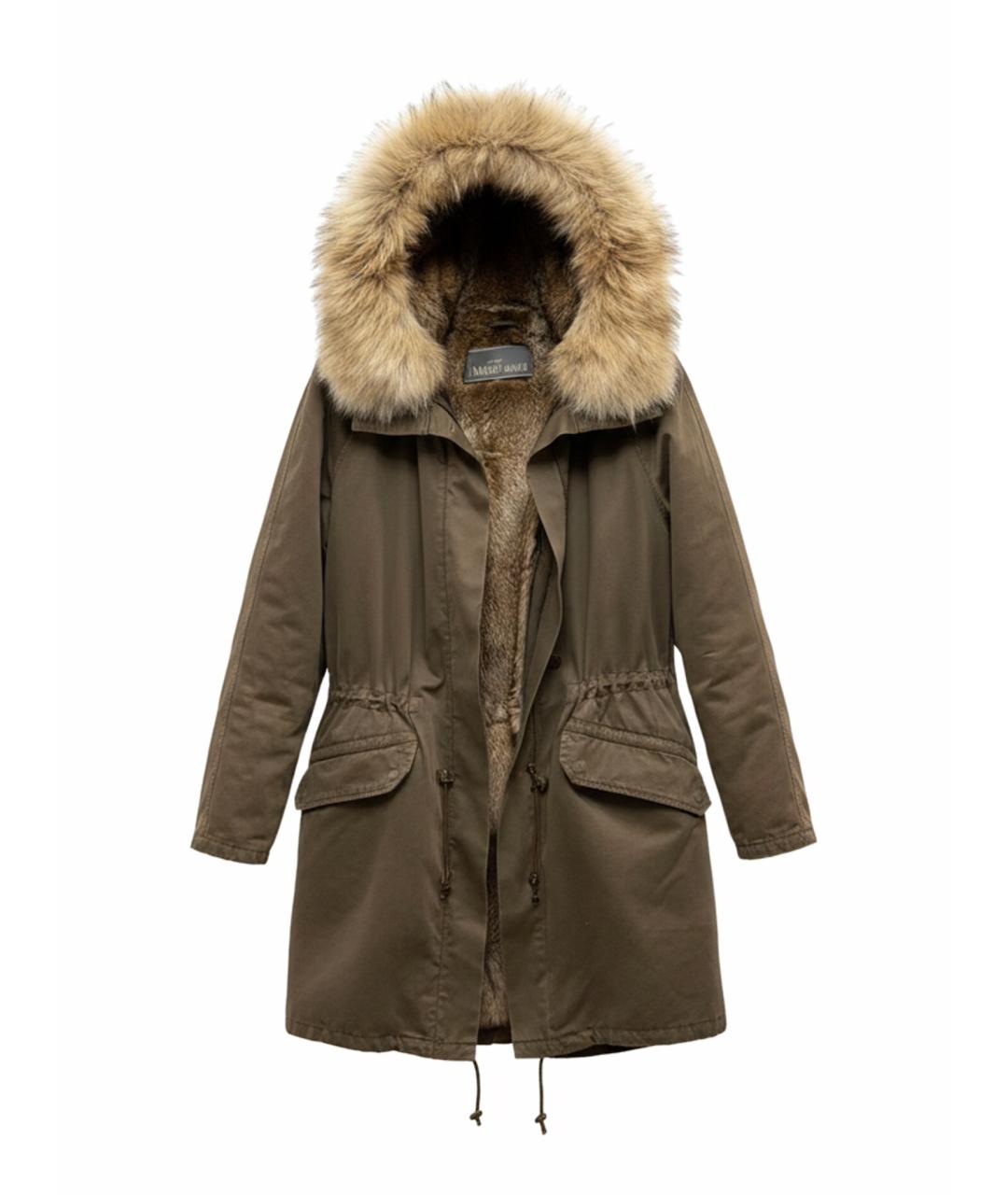 ARMY YVES SALOMON Хаки хлопковая куртка, фото 1