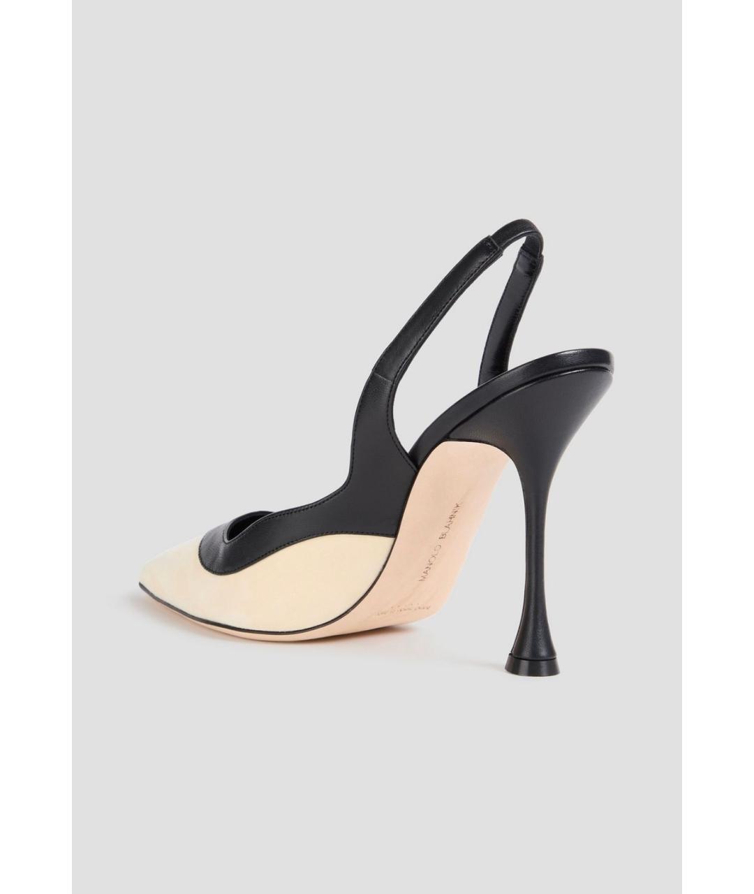 MANOLO BLAHNIK Бежевые кожаные туфли, фото 3