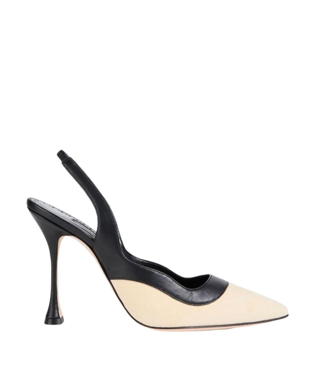 MANOLO BLAHNIK Бежевые кожаные туфли, фото 1